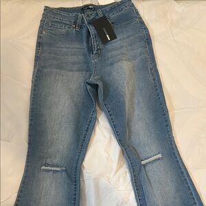 Fashion Nova Light Blue Flare Jeans